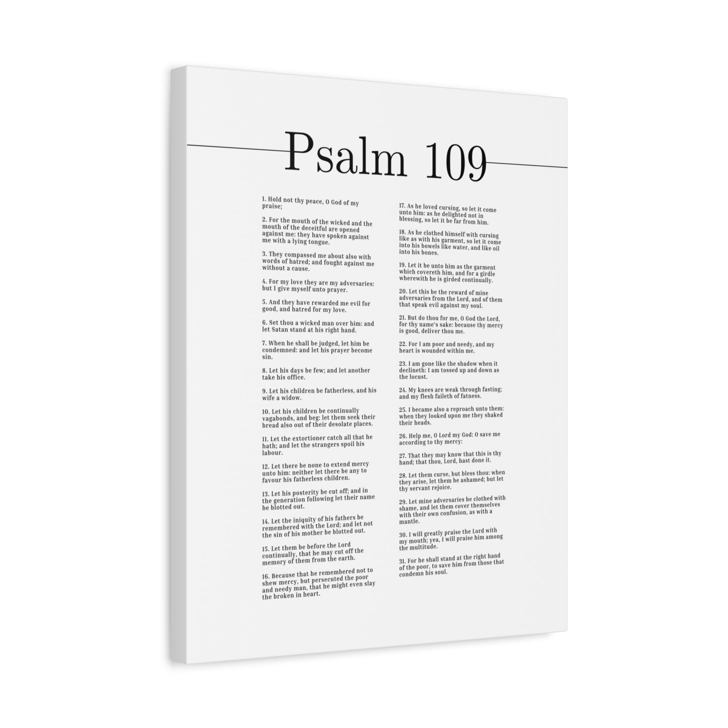 Scripture Canvas O God Of My Praise Psalm 109 Christian Wall Art Bible Verse Print Ready to Hang