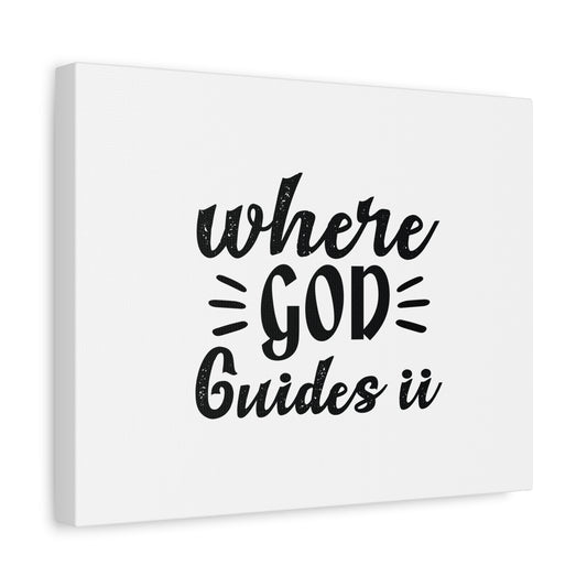 Scripture Canvas Where God Guides It Psalm 119:105 Christian Wall Art Bible Verse Print Ready to Hang