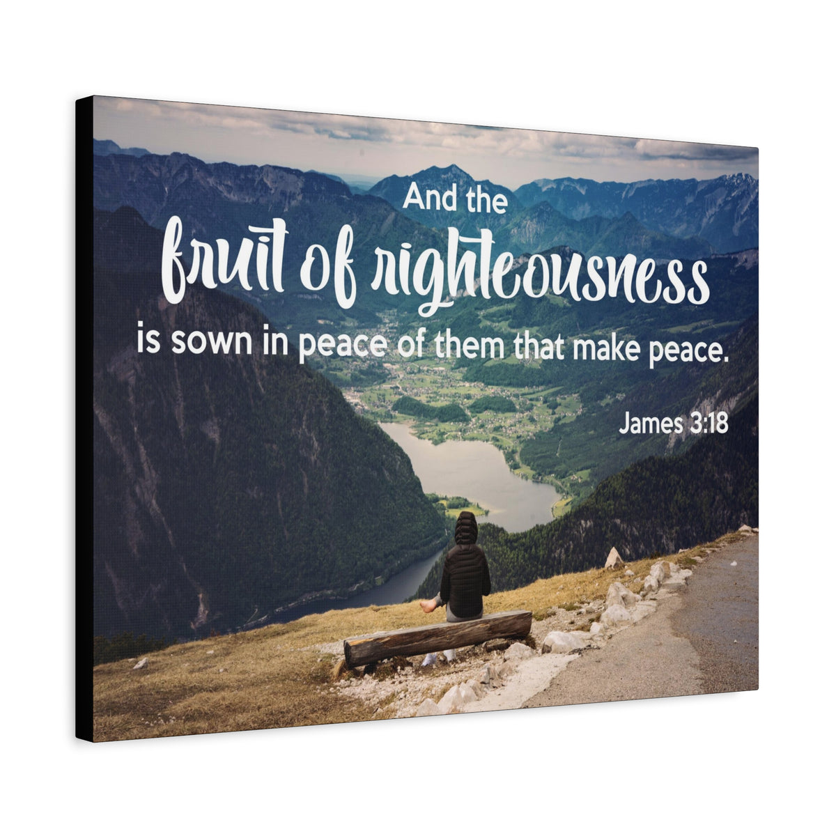 Scripture Canvas Fruit of Righteousness James 3:18 Christian Wall Art Bible Verse Print Ready to Hang