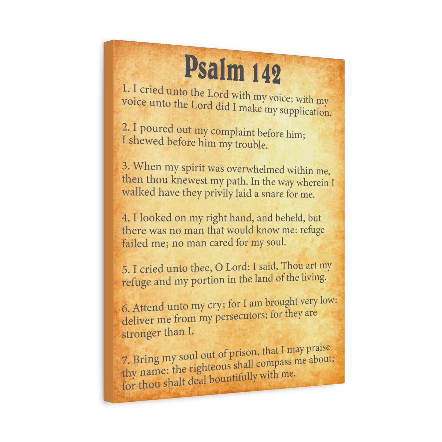 Copy of Scripture Walls Psalm 142 Gold Bible Verse Canvas Christian Wall Art Ready to Hang