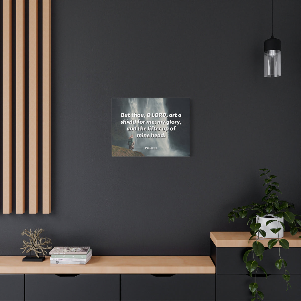 Scripture Canvas My Shield Psalm 3:3 Christian Wall Art Bible Verse Print Ready to Hang