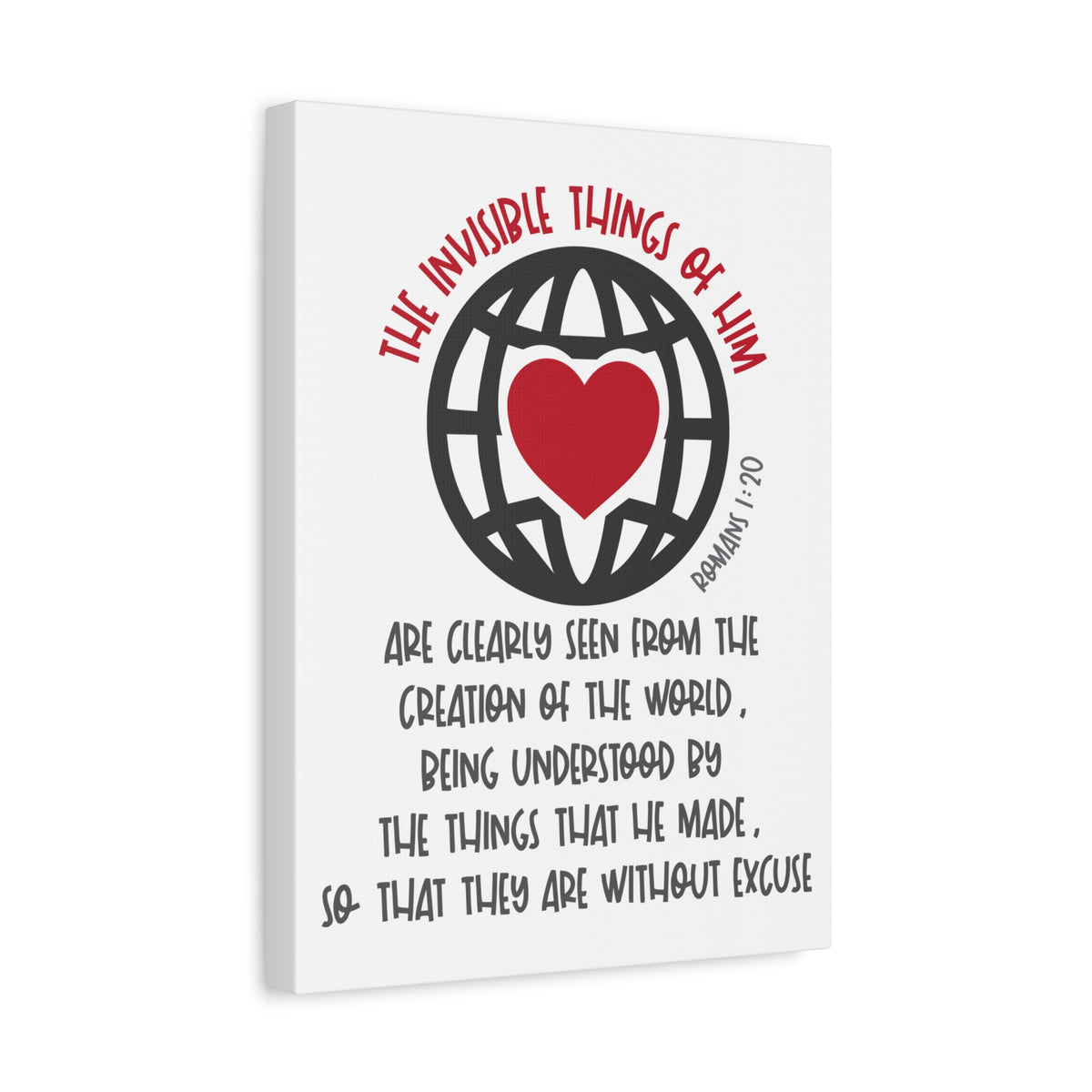 Scripture Canvas The Invisible Things Romans 1:20 Christian Wall Art Bible Verse Print Ready to Hang