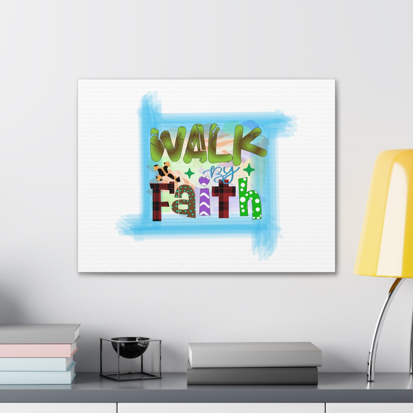 Walk By Faith 1 John 5:4 Christian Wall Art Bible Verse Print Ready to Hang