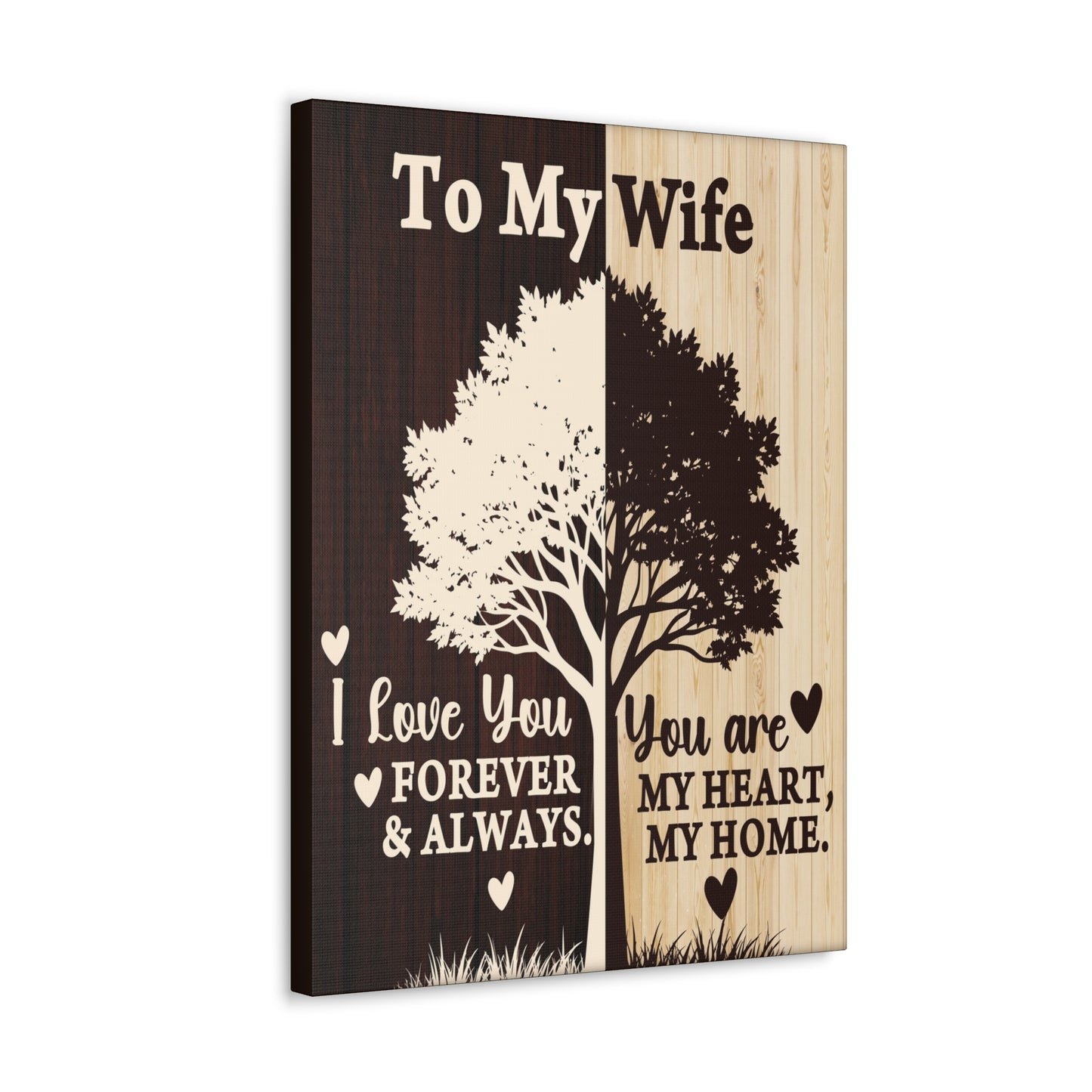 To My Wife Heart and Home Canvas Wall Art - A Timeless Gift of Love