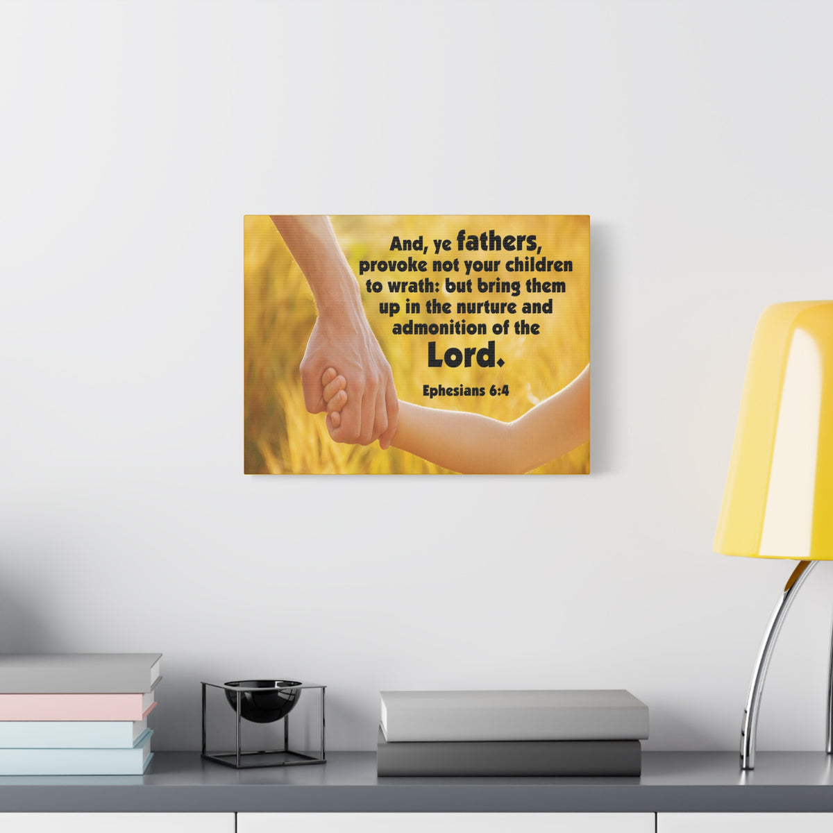 Scripture Canvas Admonition of the Lord Ephesians 6:4 Christian Wall Art Bible Verse Print Ready to Hang