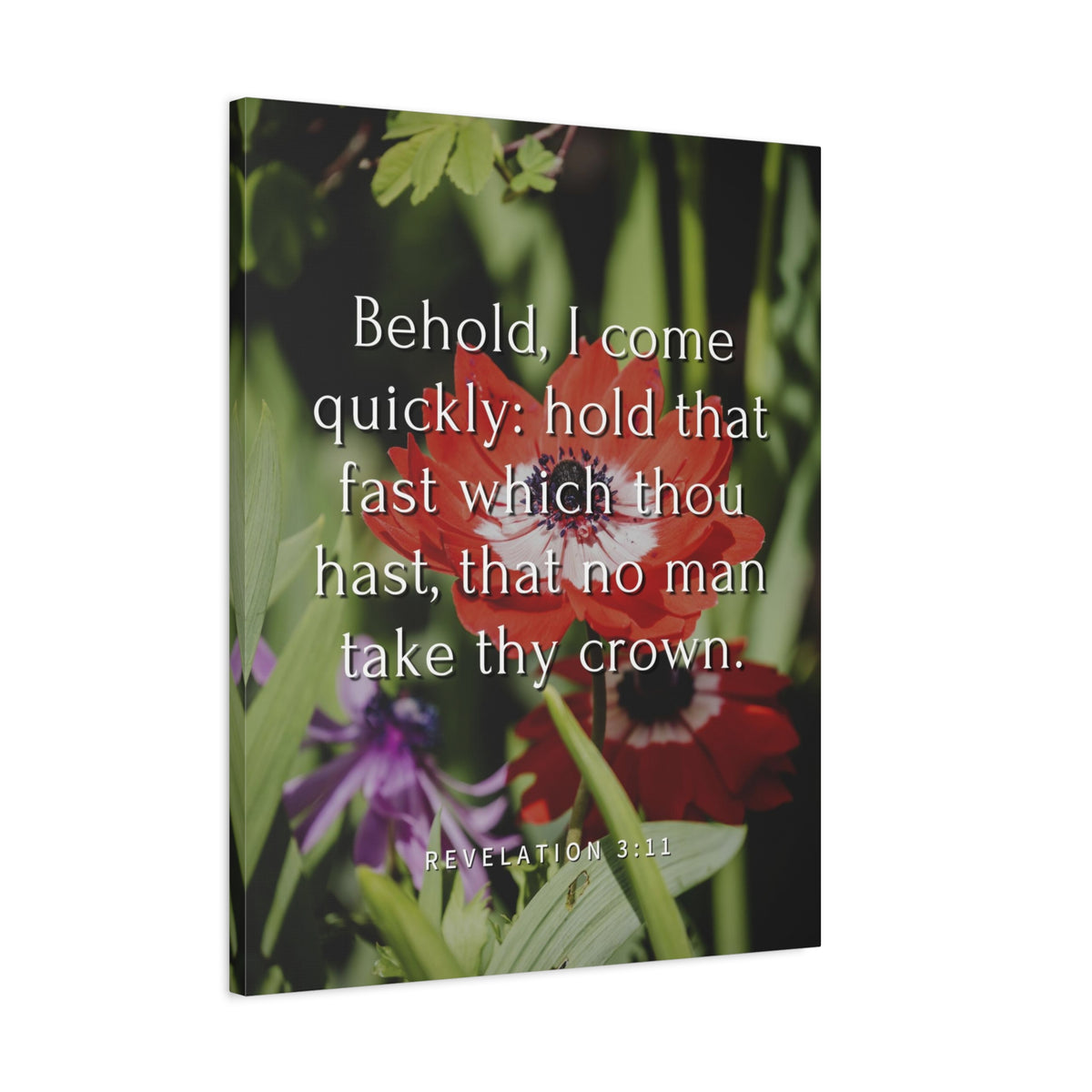 Scripture Canvas I Come Revelation 3:11 Christian Wall Art Bible Verse Print Ready to Hang