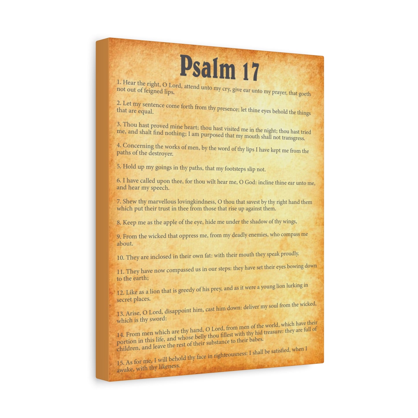 Scripture Walls Psalm 17 Gold Bible Chapter Canvas Christian Wall Art Ready to Hang