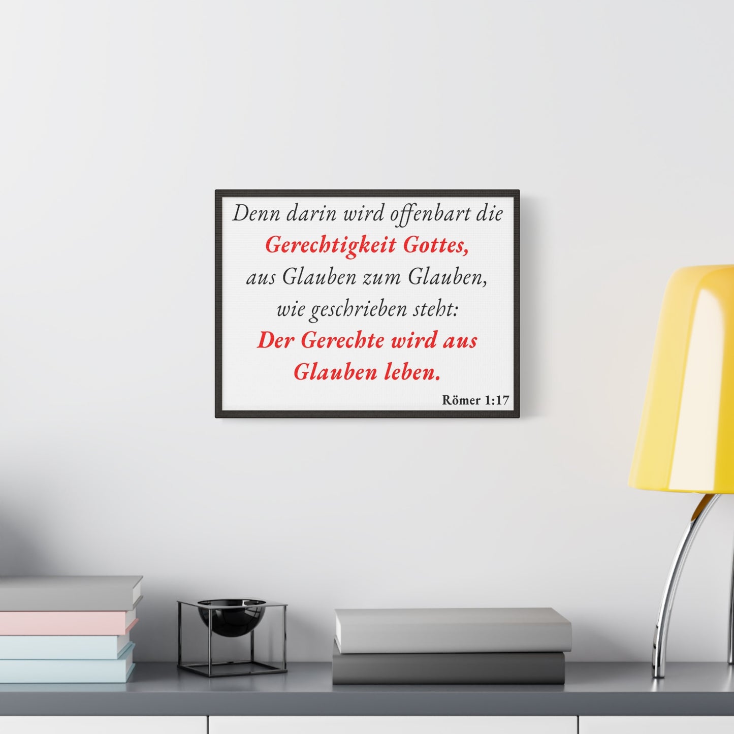 Scripture Walls Römer 1:17 Romans 1:17 Live By Faith German White Bible Verse Canvas Christian Wall Art Ready to Hang Unframed