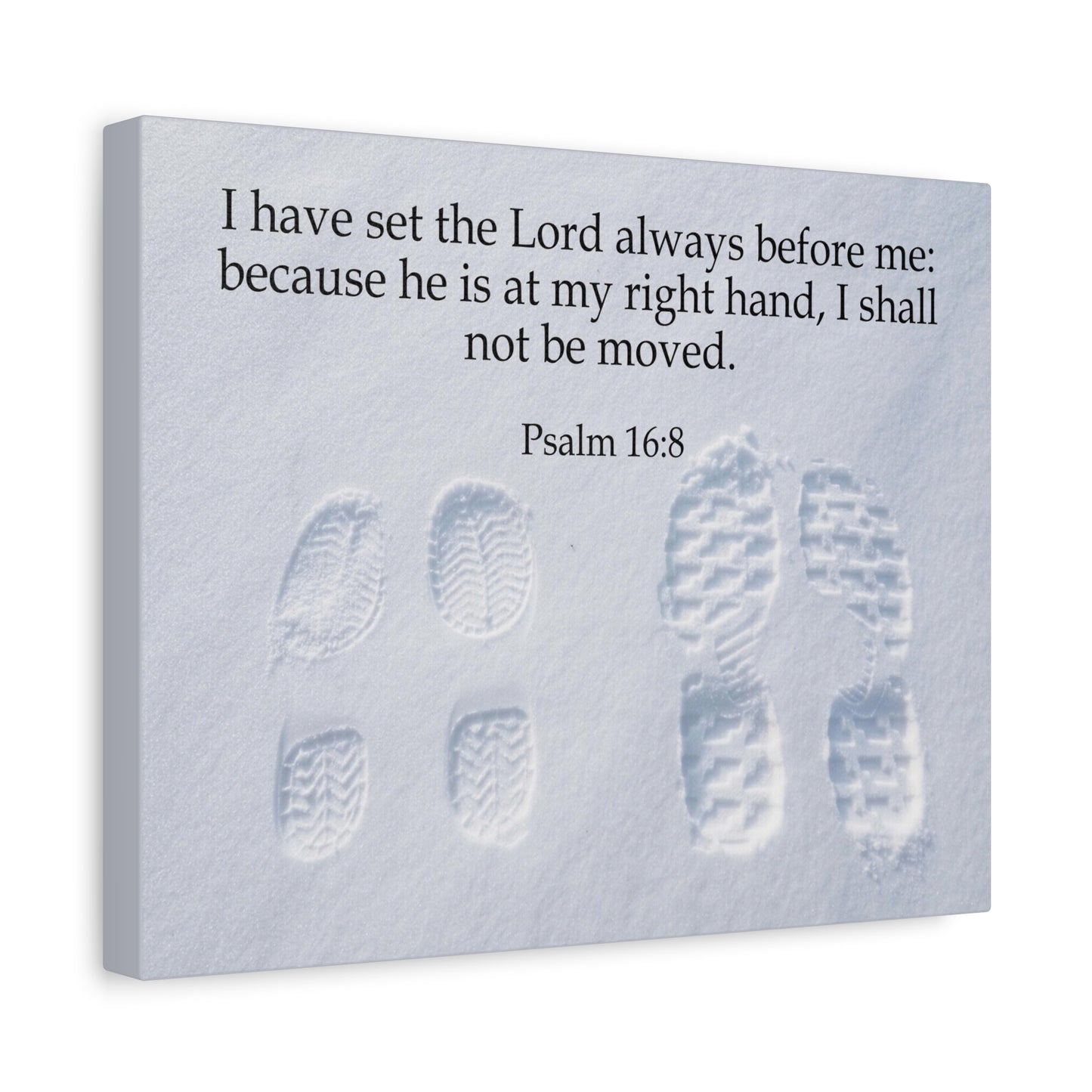 Scripture Canvas I Shall Not Be Moved Psalm 16:8 Christian Wall Art Bible Verse Print Ready to Hang