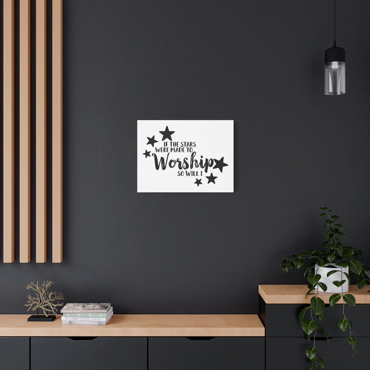 Scripture Canvas If The Stars Were Made To Worship So Will I Psalms 148:3-6 Christian Wall Art Print Ready to Hang