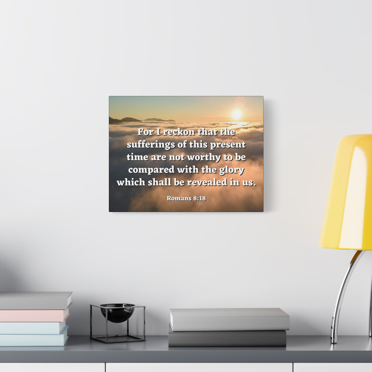 Scripture Canvas The Sufferings Romans 8:18 Christian Wall Art Bible Verse Print Ready to Hang