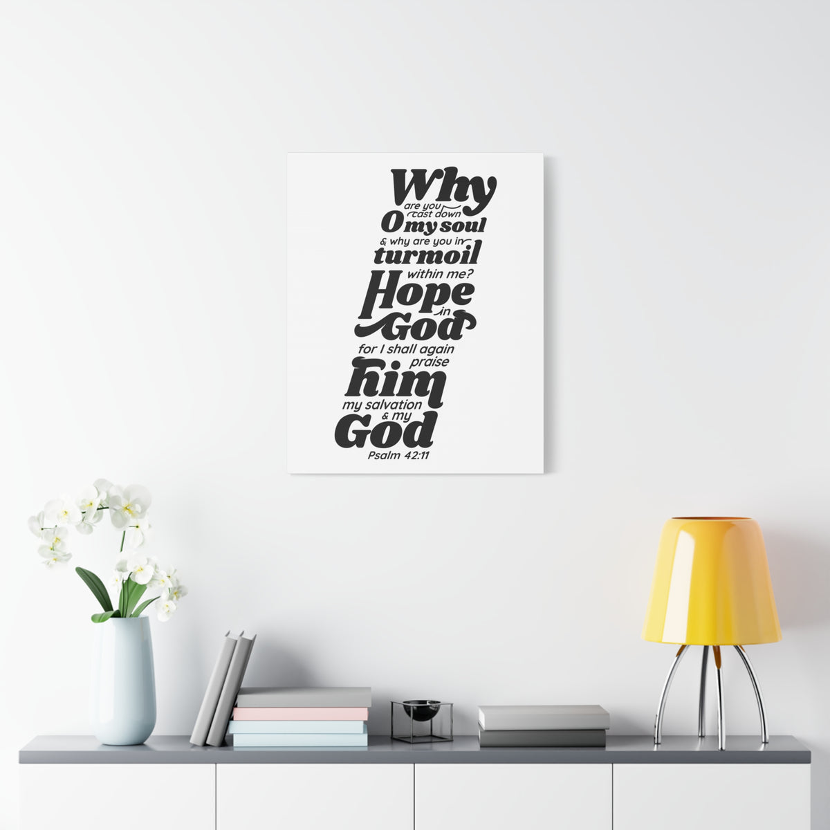 Scripture Walls Why Are You Cast Down Psalm 42:11 Bible Verse Canvas Christian Wall Art Ready to Hang