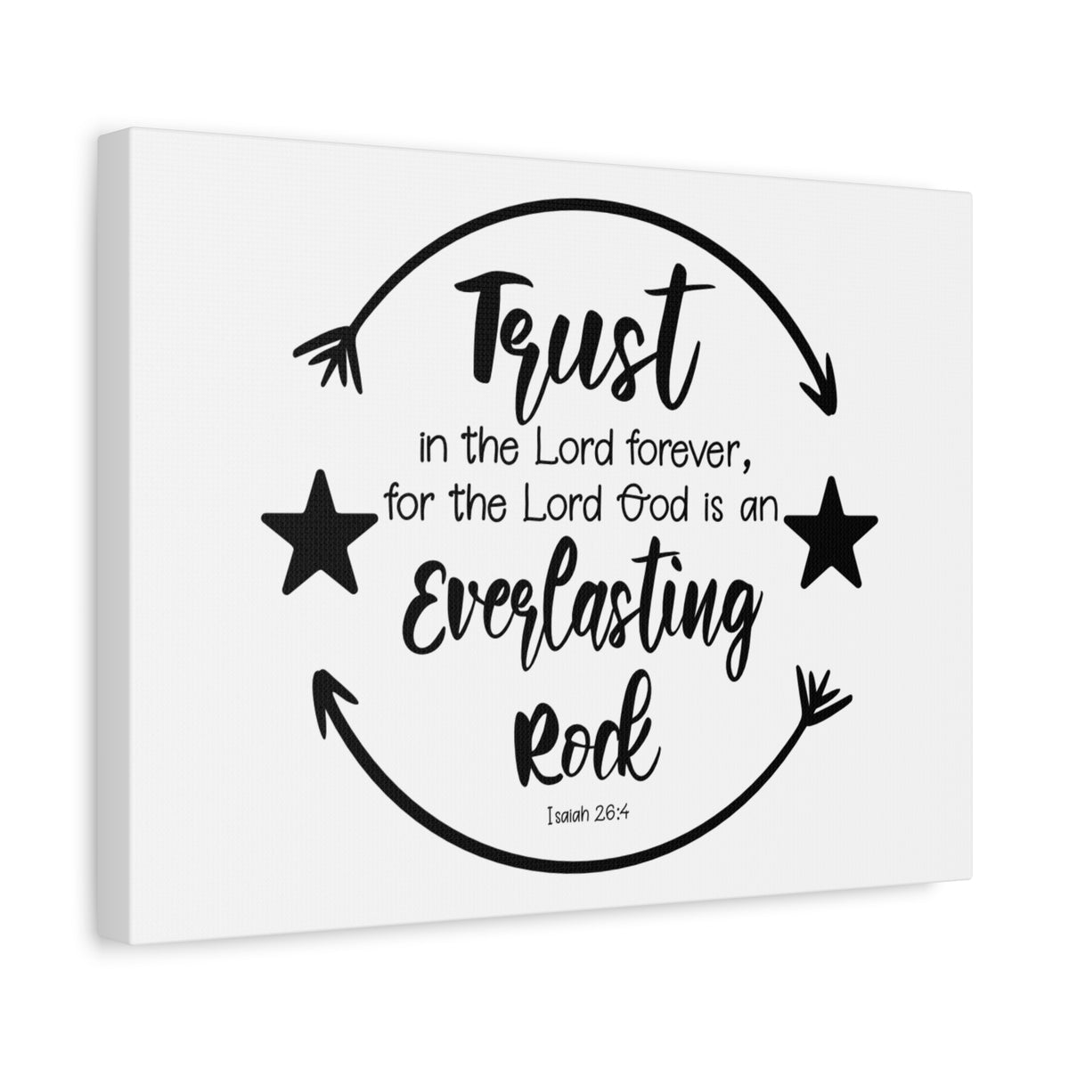 Scripture Canvas Everlasting Rock Isaiah 26:4 Christian Wall Art Bible Verse Print Ready to Hang