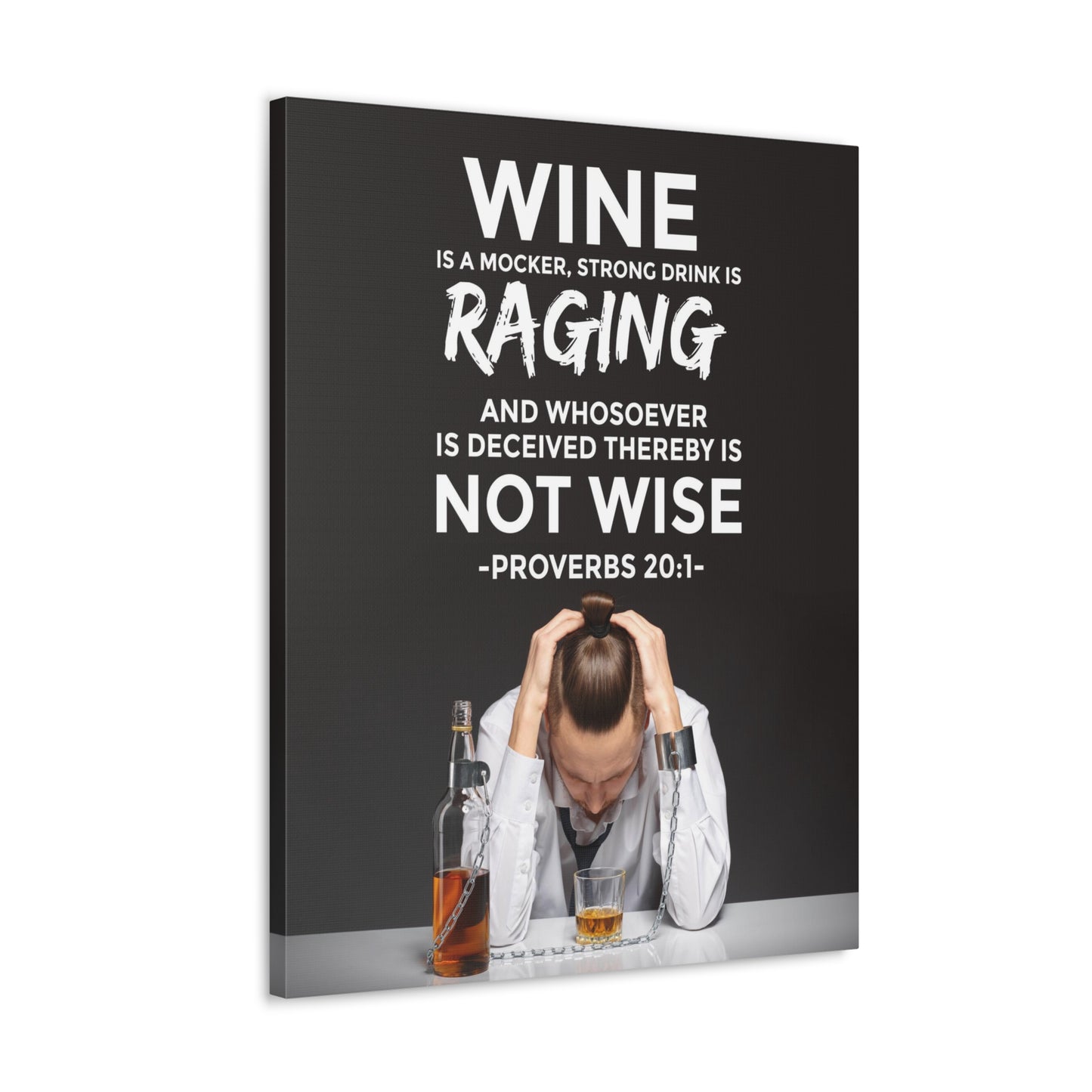 Wine is a Mocker Proverbs 20:1 Christian Wall Art Bible Verse Print Ready to Hang