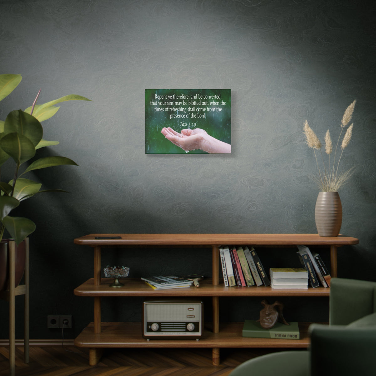 Scripture Canvas The Presence of The Lord Acts 3:19 Christian Wall Art Bible Verse Print Ready to Hang