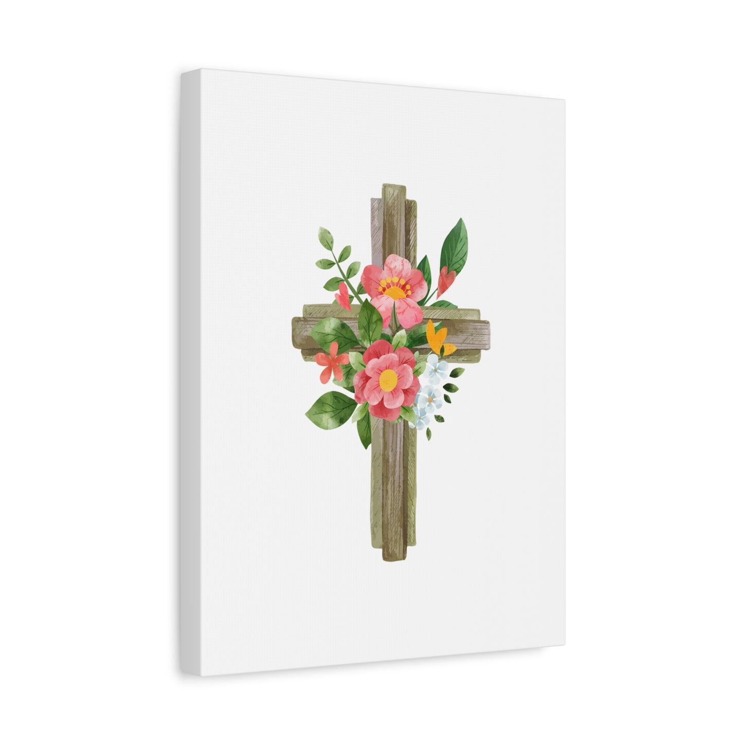 Scripture Canvas Flower Cross Psalms 103:15 Christian Wall Art Bible Verse Print Ready to Hang