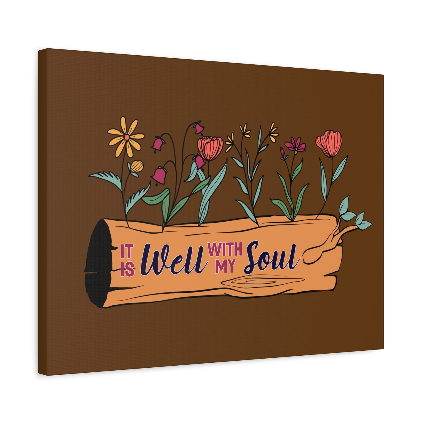 Scripture Canvas With My Soul Flower Psalm 42:7 Christian Wall Art Bible Verse Print Ready to Hang