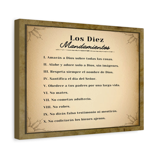 Los Diez Mandamientos 10 Commandments Spanish Christian Wall Art Print Ready to Hang