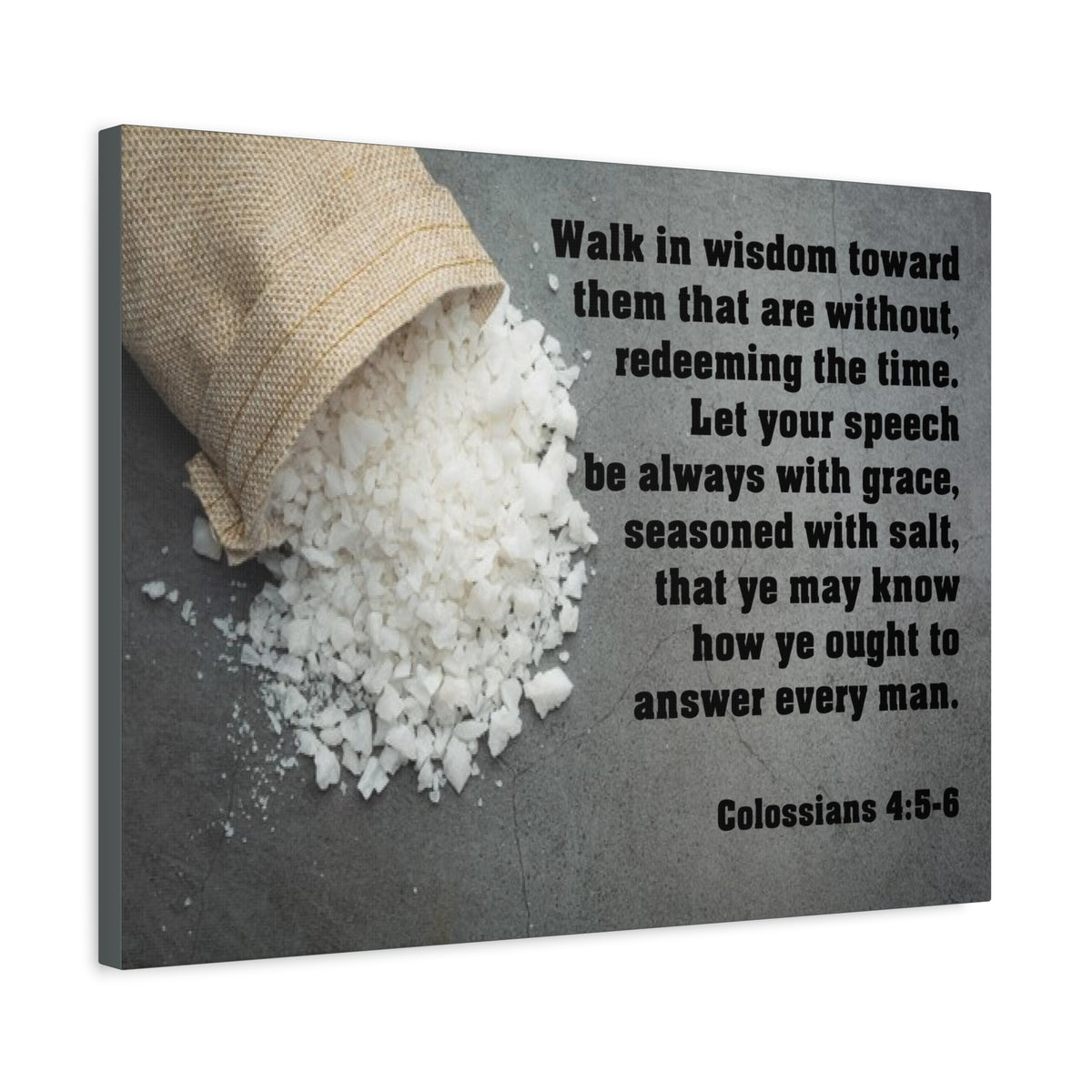 Scripture Canvas Walk in Wisdom Colossians 4:5-6 Christian Wall Art Bible Verse Print Ready to Hang