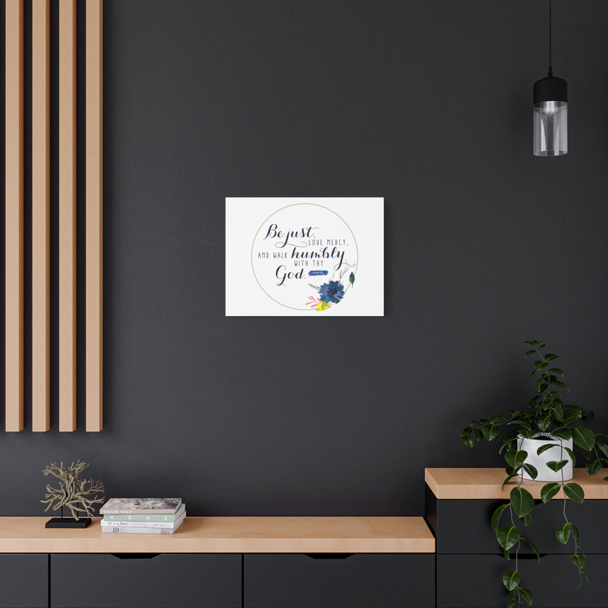 Scripture Canvas With Thy God Micah 6:8 Christian Wall Art Bible Verse Print Ready to Hang