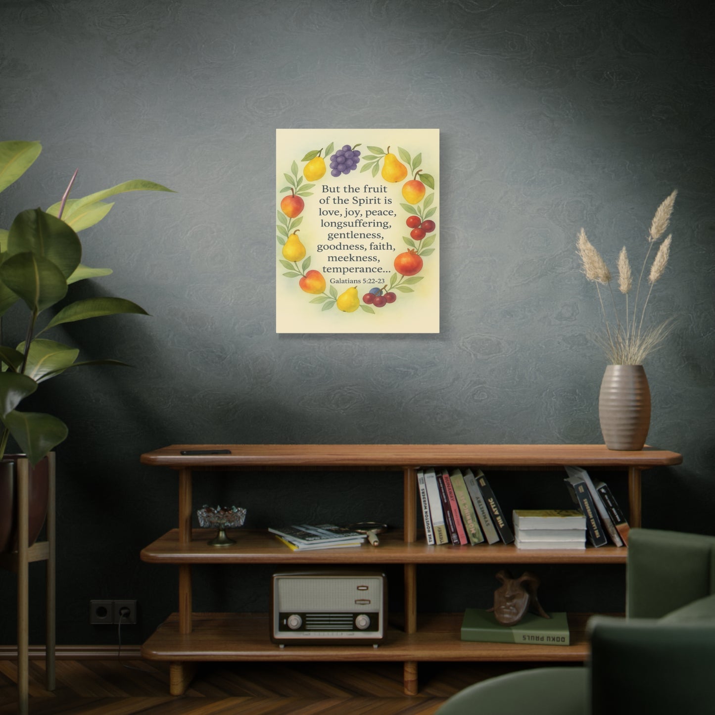 Bible Verse Canvas Galatians 5:22-23 Christian Home Décor Wall Art Scripture Ready to Hang Faith Print