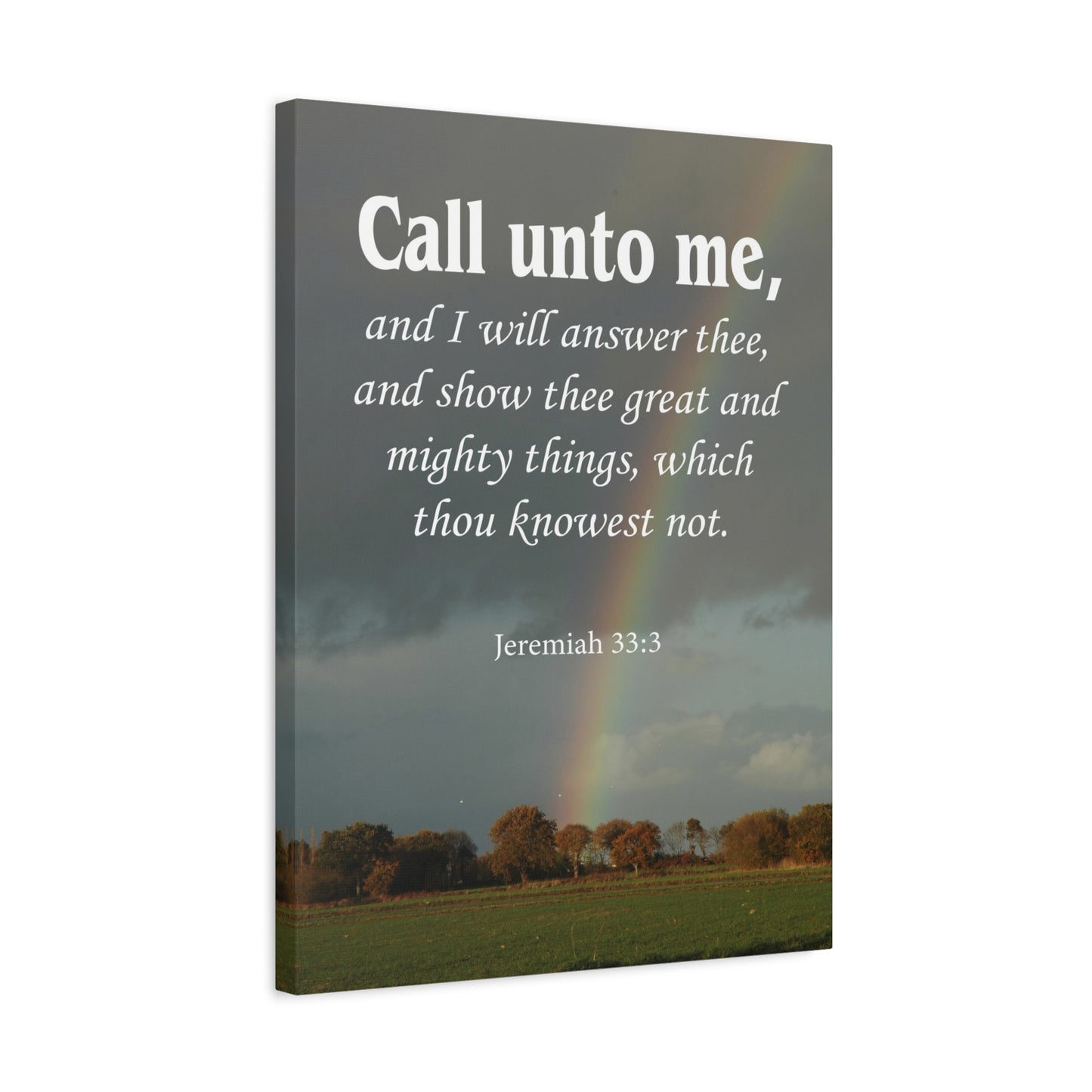 Scripture Canvas Call Unto Me Jeremiah 33:3 Christian Wall Art Bible Verse Print Ready to Hang