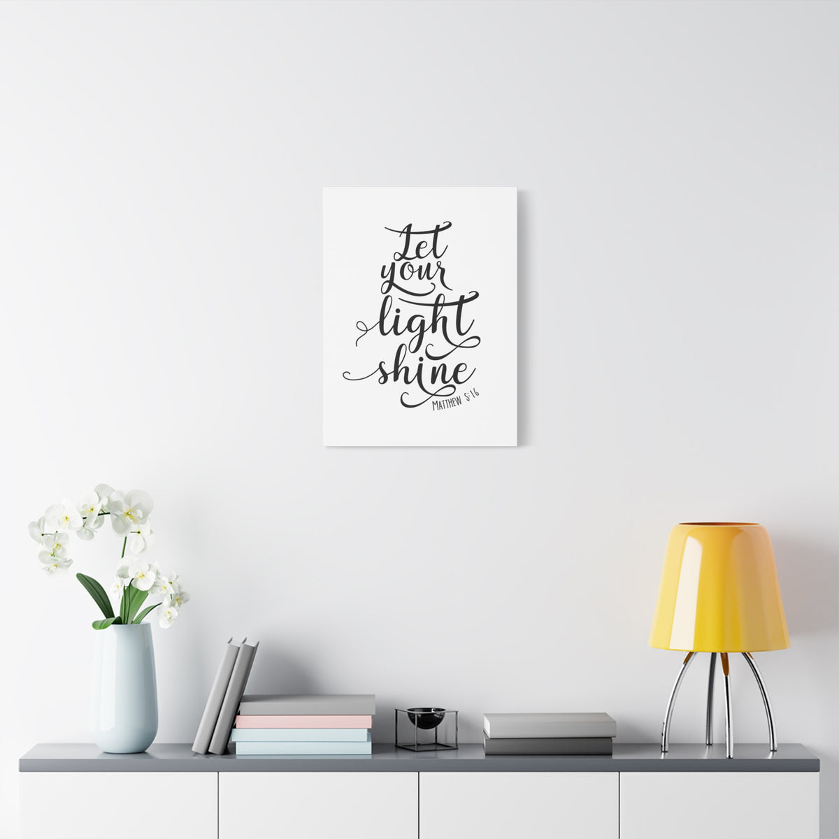 Scripture Canvas Light Shine Matthew 5:16 Christian Wall Art Bible Verse Print Ready to Hang