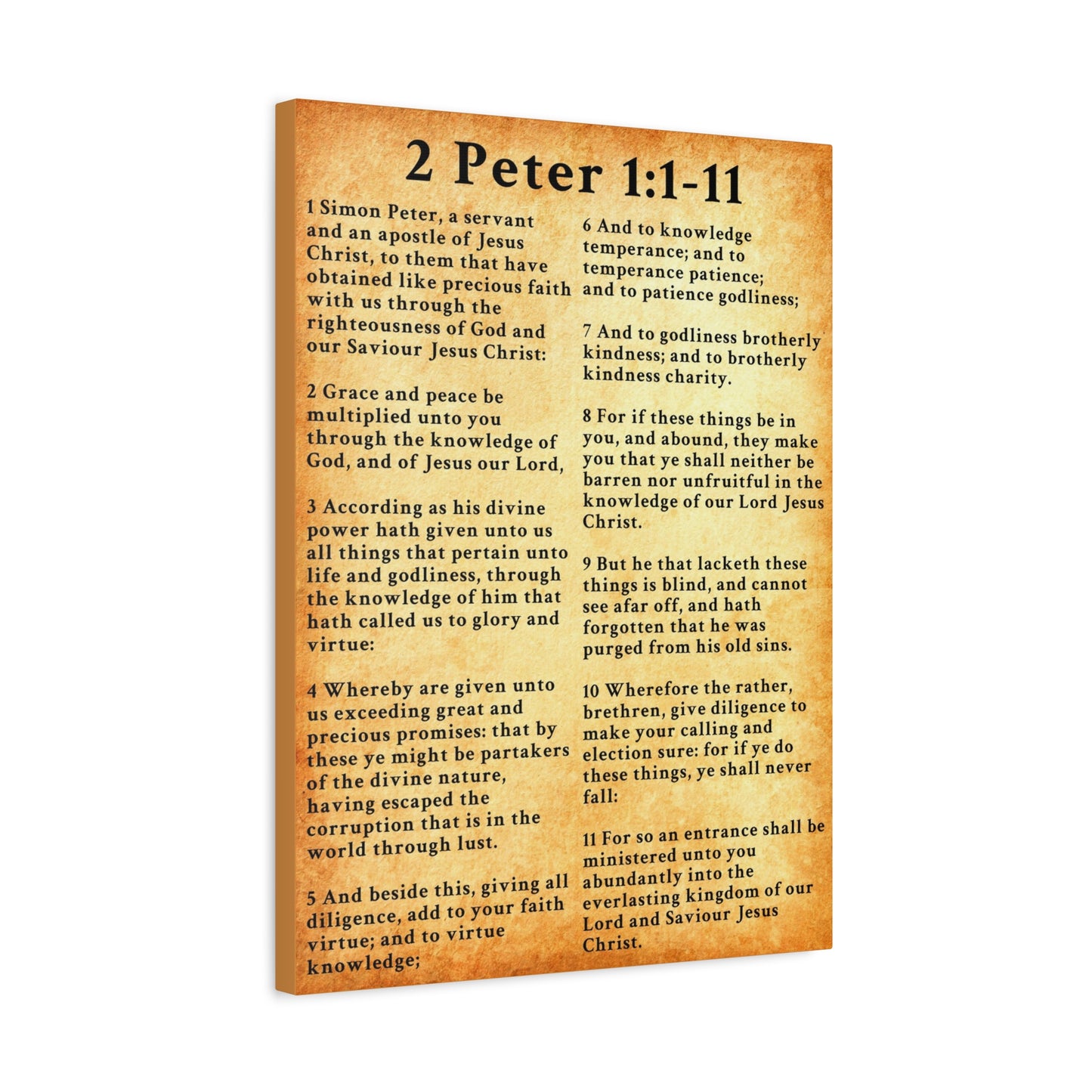 Scripture Walls 2 Peter 1:1-11 KJV Bible Verse Canvas Christian Wall Art Ready to Hang Unframed