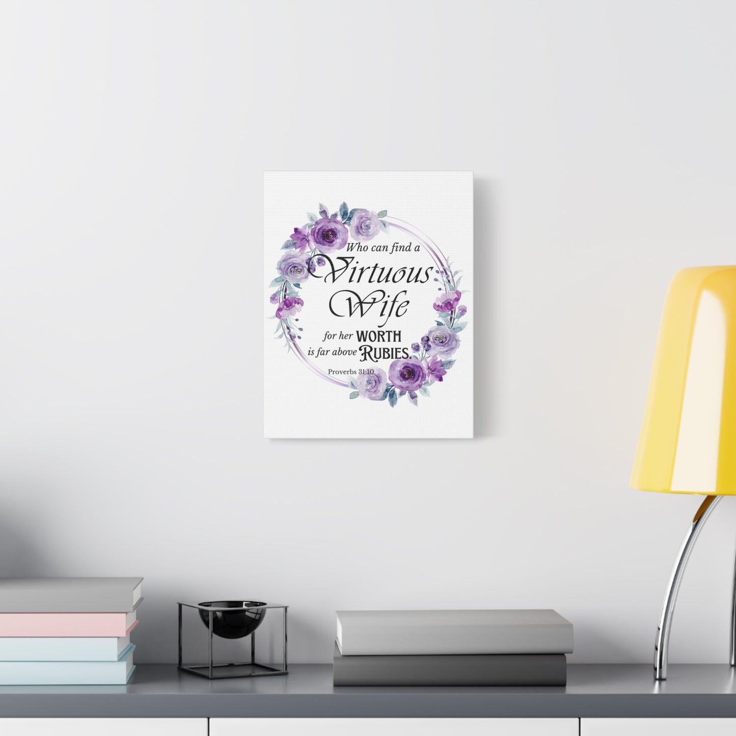 Scripture Walls Proverbs 31:10 A Virtuous Wife Bible Verse Canvas Christian Wall Art Ready to Hang Unframed