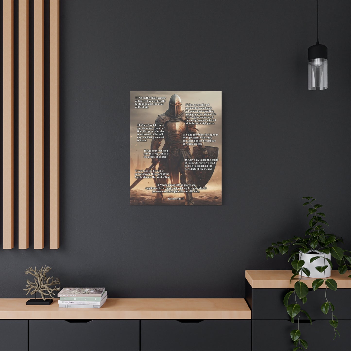 Scripture Walls Armour of God Ephesians 6:11-18 Standing Warrior Christian Wall Art Print Ready to Hang Unframed