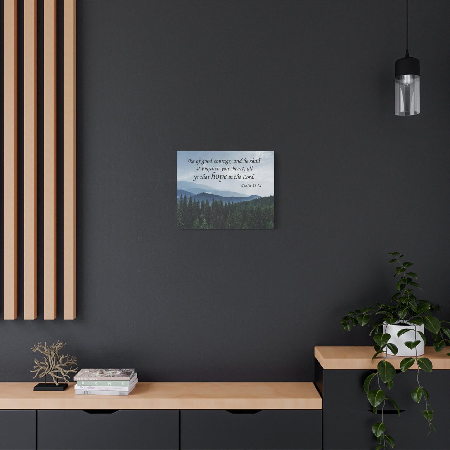 Bible Verse Canvas Be of Good Courage Psalm 31:24 Wall Art Christian Home Decor