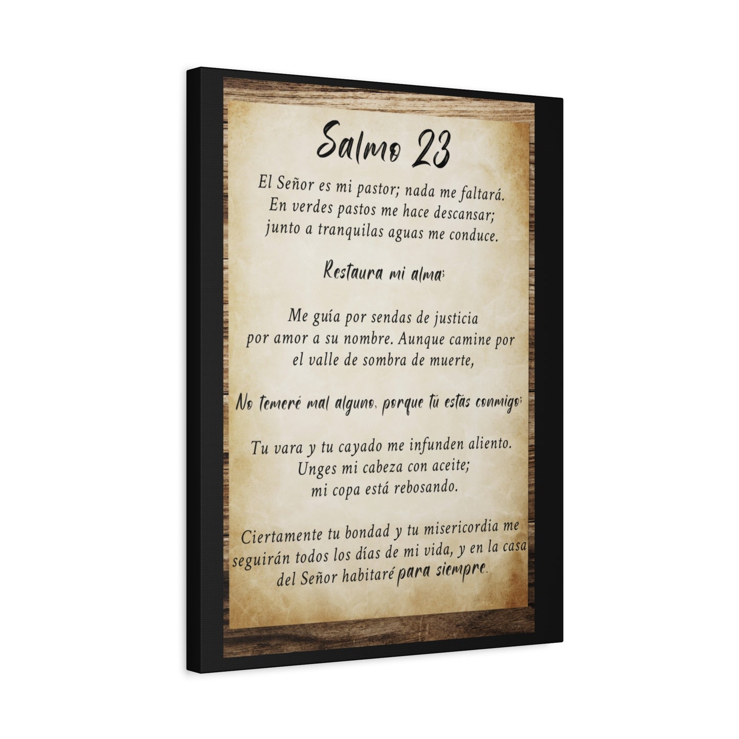 Scripture Walls Salmo 23 Wood Bible Verse Canvas Christian Wall Art Ready to Hang Unframed