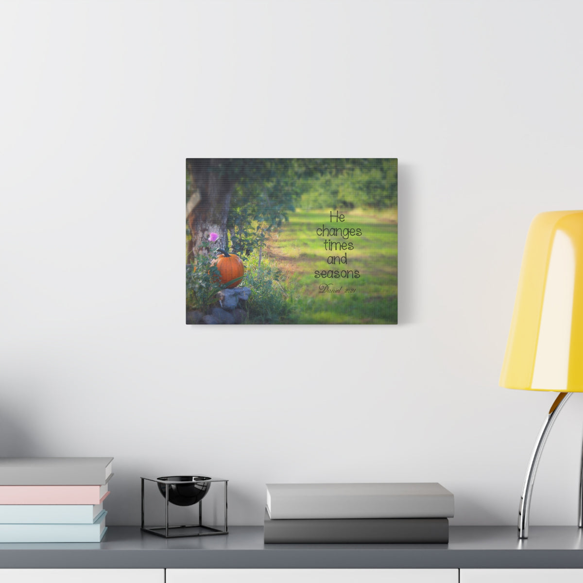Scripture Canvas Times And Seasons Daniel 2:21 Christian Wall Art Bible Verse Print Ready to Hang