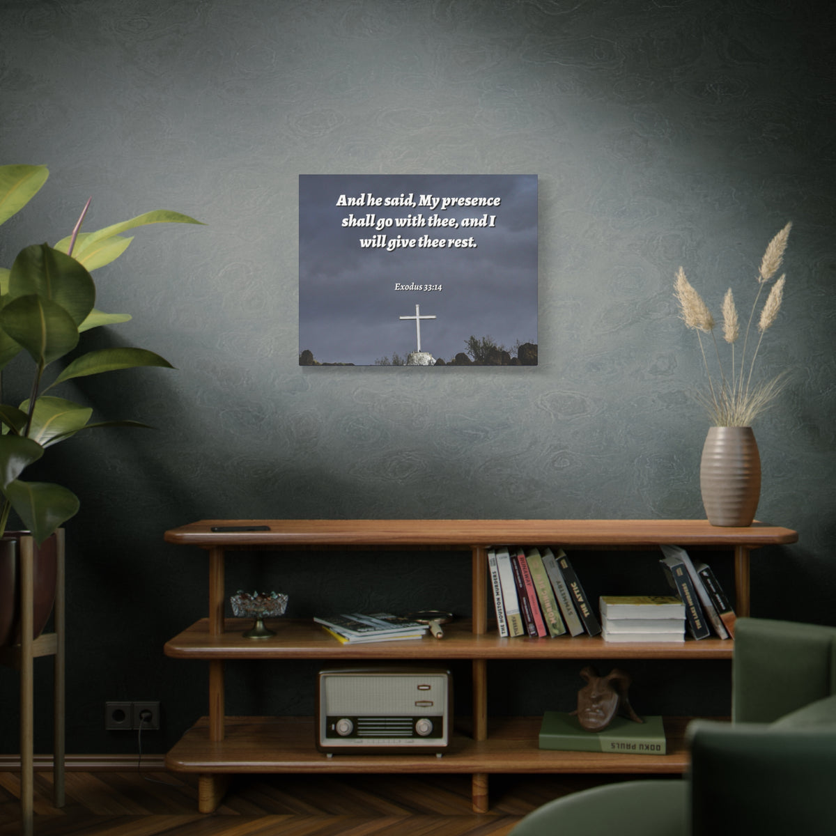 Scripture Canvas My Presence Exodus 33:14 Christian Wall Art Bible Verse Print Ready to Hang