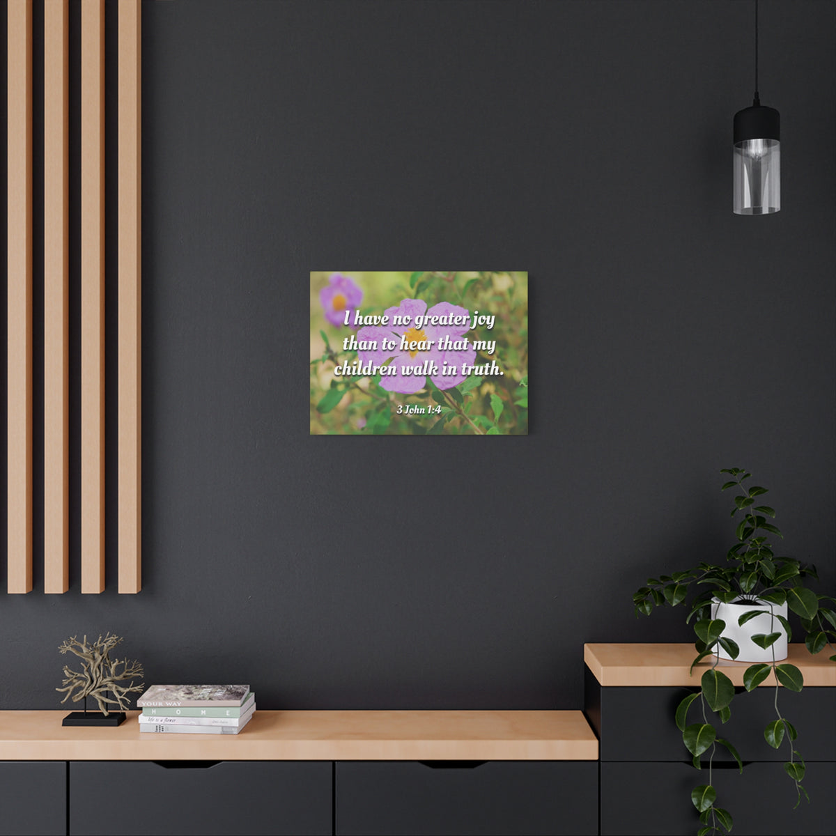 Scripture Canvas Children Walk In Truth 3 John 1:4 Christian Wall Art Bible Verse Print Ready to Hang