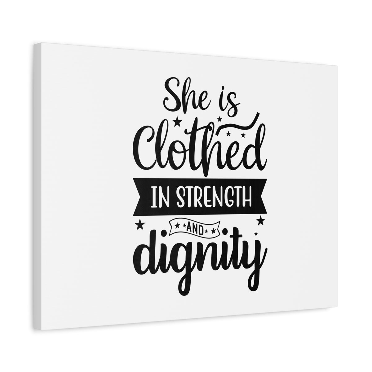 Scripture Canvas In Strength Proverbs 31:25 Christian Wall Art Bible Verse Print Ready to Hang