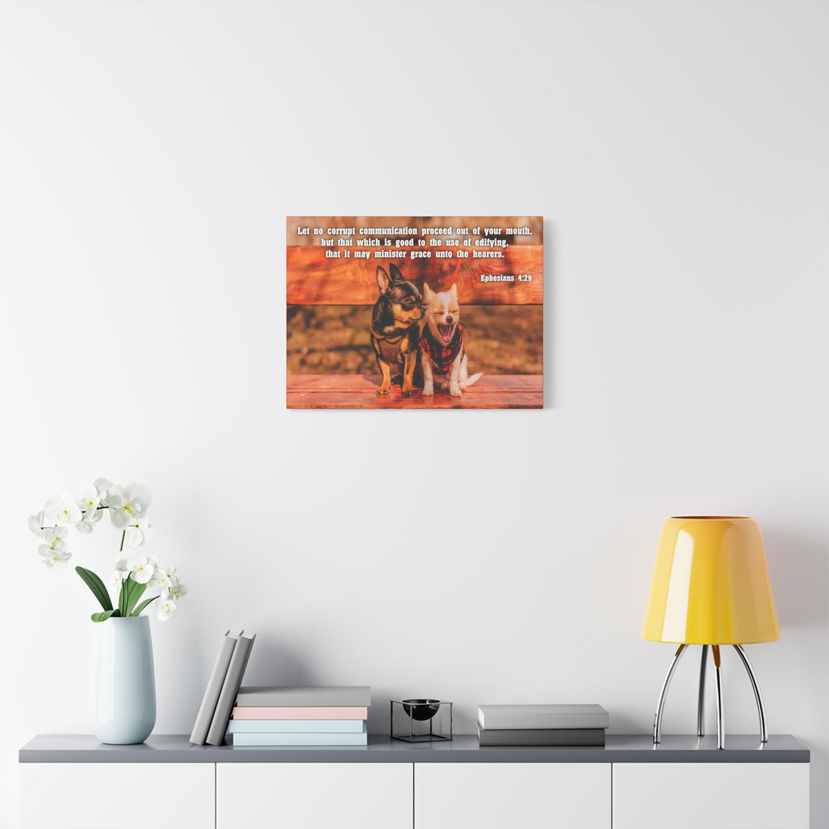 Scripture Canvas Grace Unto The Hearers Ephesians 4:29 Christian Wall Art Bible Verse Print Ready to Hang