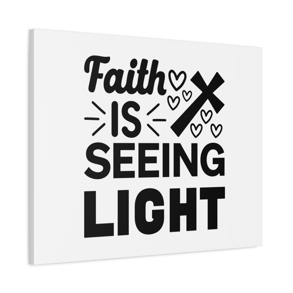 Scripture Canvas Faith Is Seeing Light John 8:12 Christian Wall Art Bible Verse Print Ready to Hang
