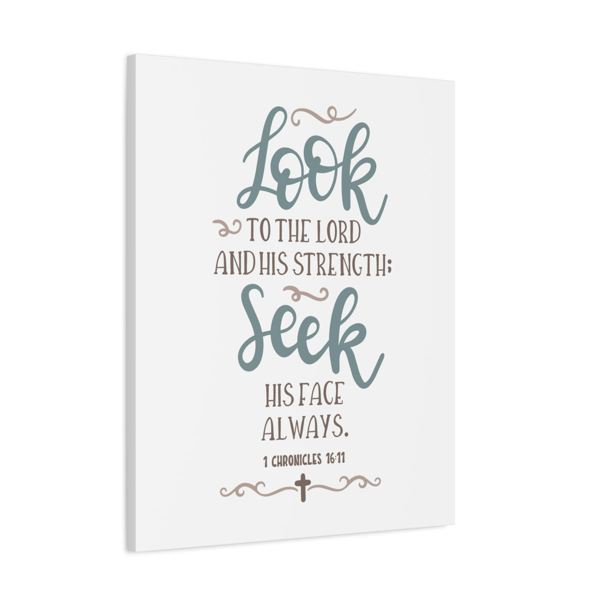 Scripture Canvas Look To The Lord 1 Chronicles 16:11 Christian Wall Art Bible Verse Print Ready to Hang