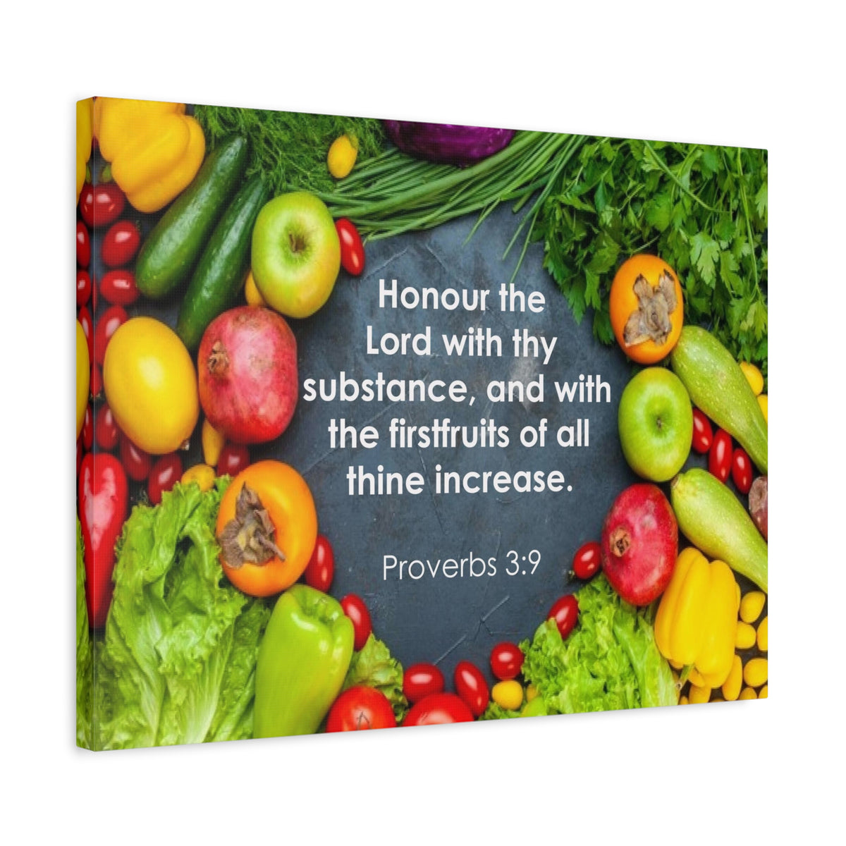 Scripture Canvas Firstfruits Proverbs 3:9 Wall Art Bible Verse Print Ready to Hang