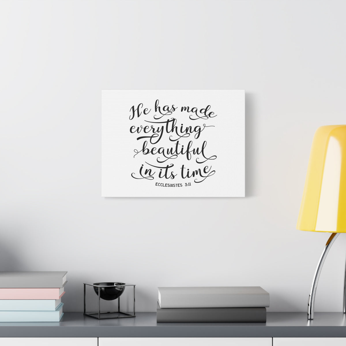 Scripture Canvas Beautiful In It's Time Ecclesiastes 3:11 Christian Wall Art Bible Verse Print Ready to Hang