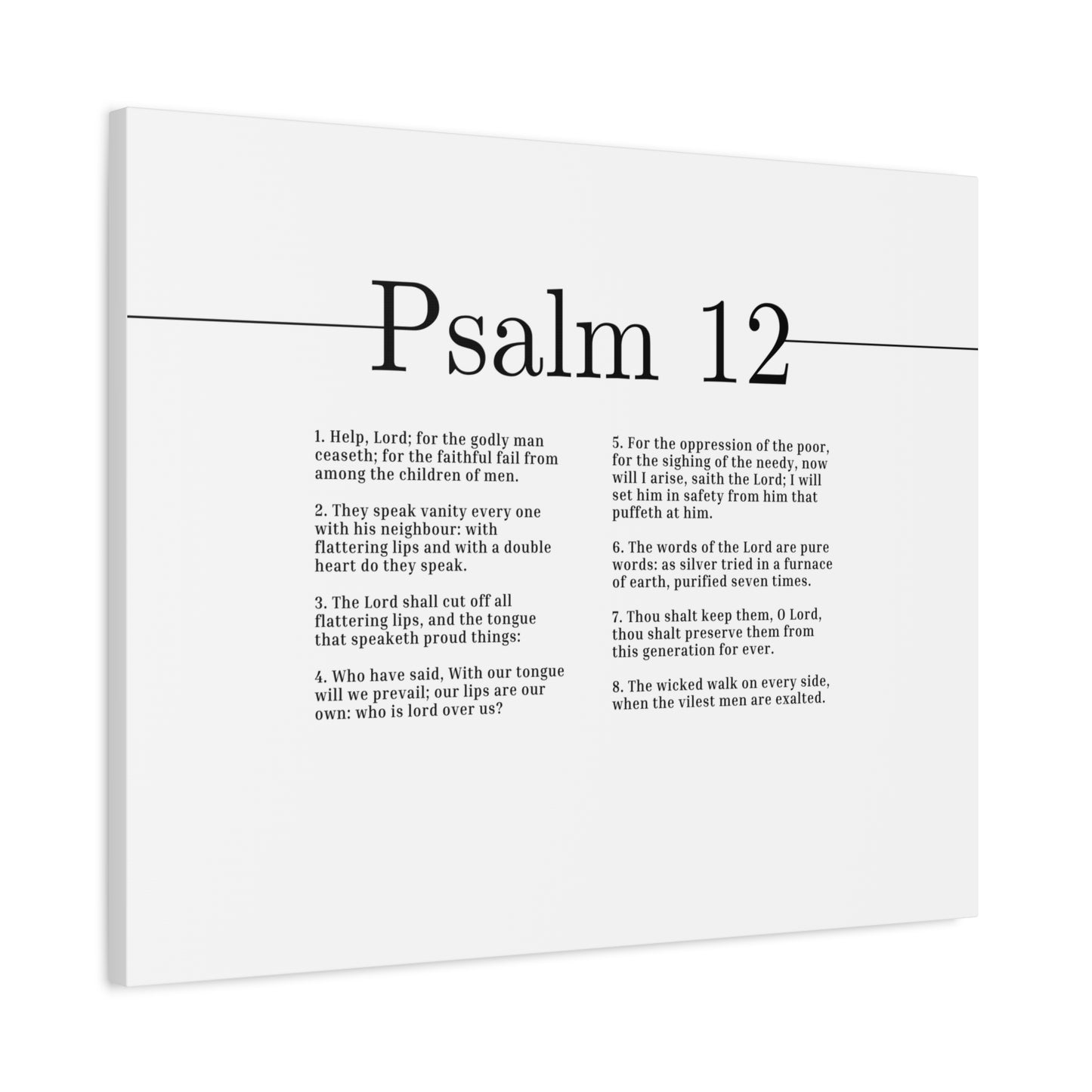 Scripture Canvas The Words Of The Lord Psalm 12 Christian Wall Art Bible Verse Print Ready to Hang