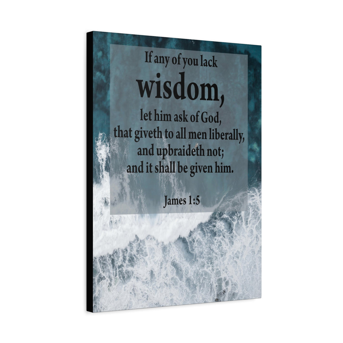 Scripture Canvas Lack Wisdom James 1:5 Christian Wall Art Bible Verse Print Ready to Hang