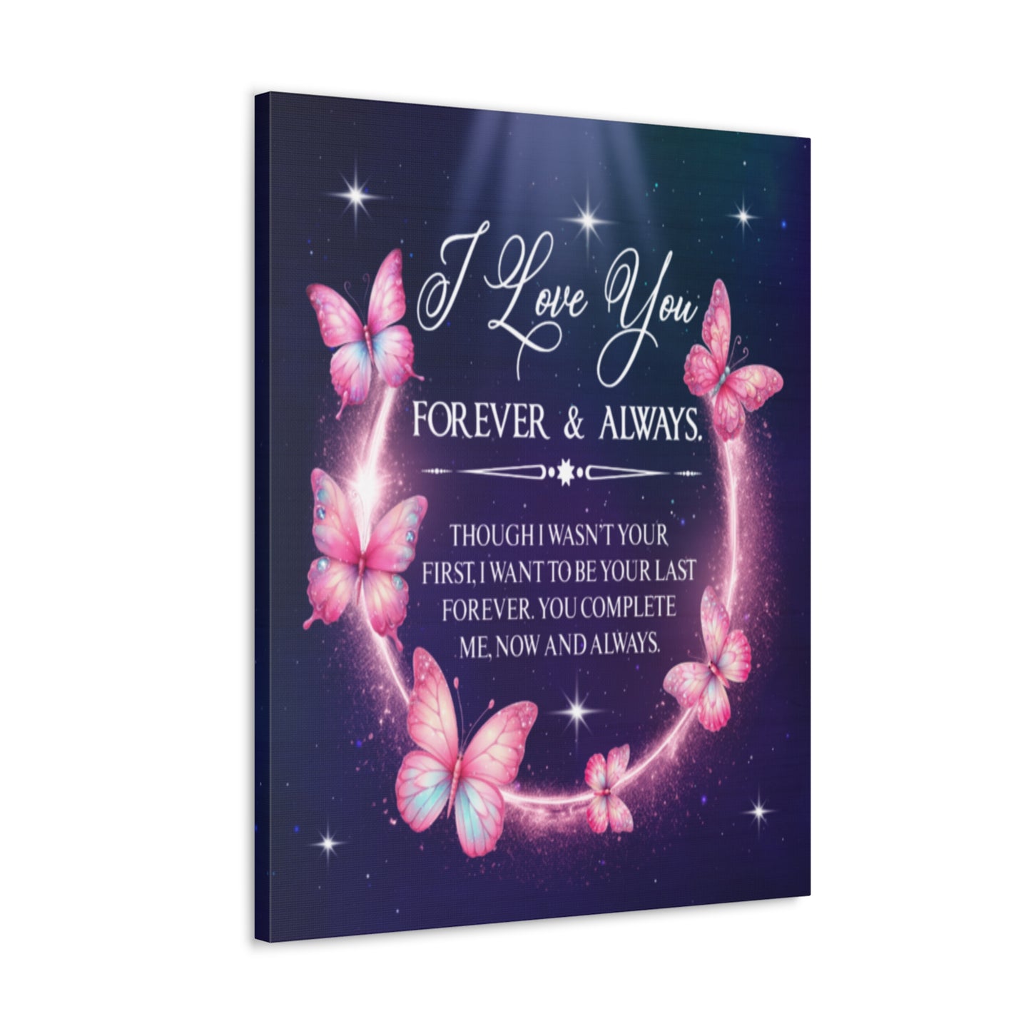 To My Wife Forever & Always Butterfly Canvas Wall Art – Romantic Gift for Eternal Love