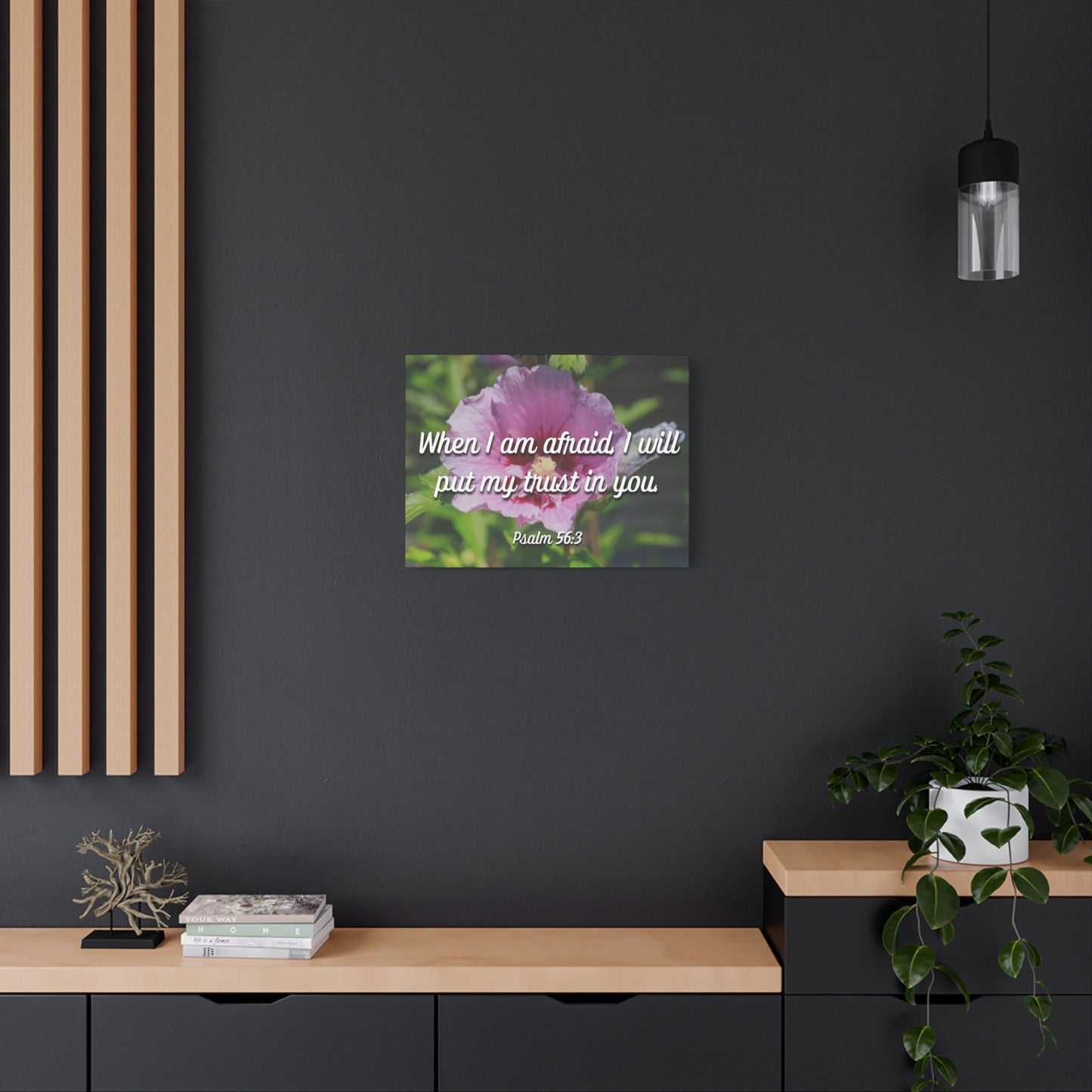 Scripture Canvas I Will Put My Trust Psalm 56:3 Christian Wall Art Bible Verse Print Ready to Hang
