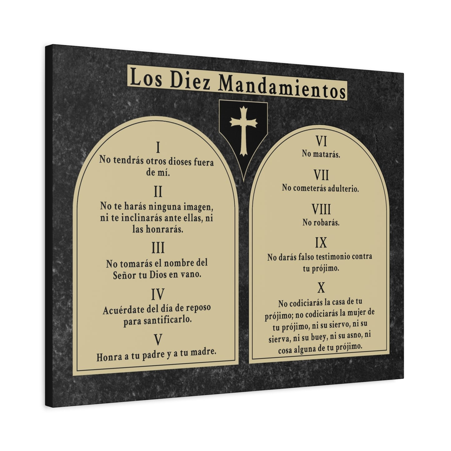 Scripture Walls 10 Commandments Spanish Los Diez Mandamientos Tablets Bible Verse Canvas Christian Wall Art Ready to Hang Unframed