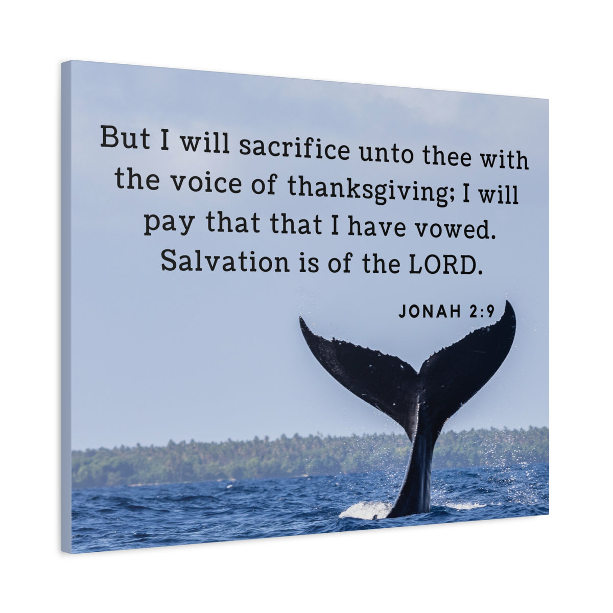 Scripture Canvas Salvation Jonah 2:9 Christian Wall Art Bible Verse Print Ready to Hang