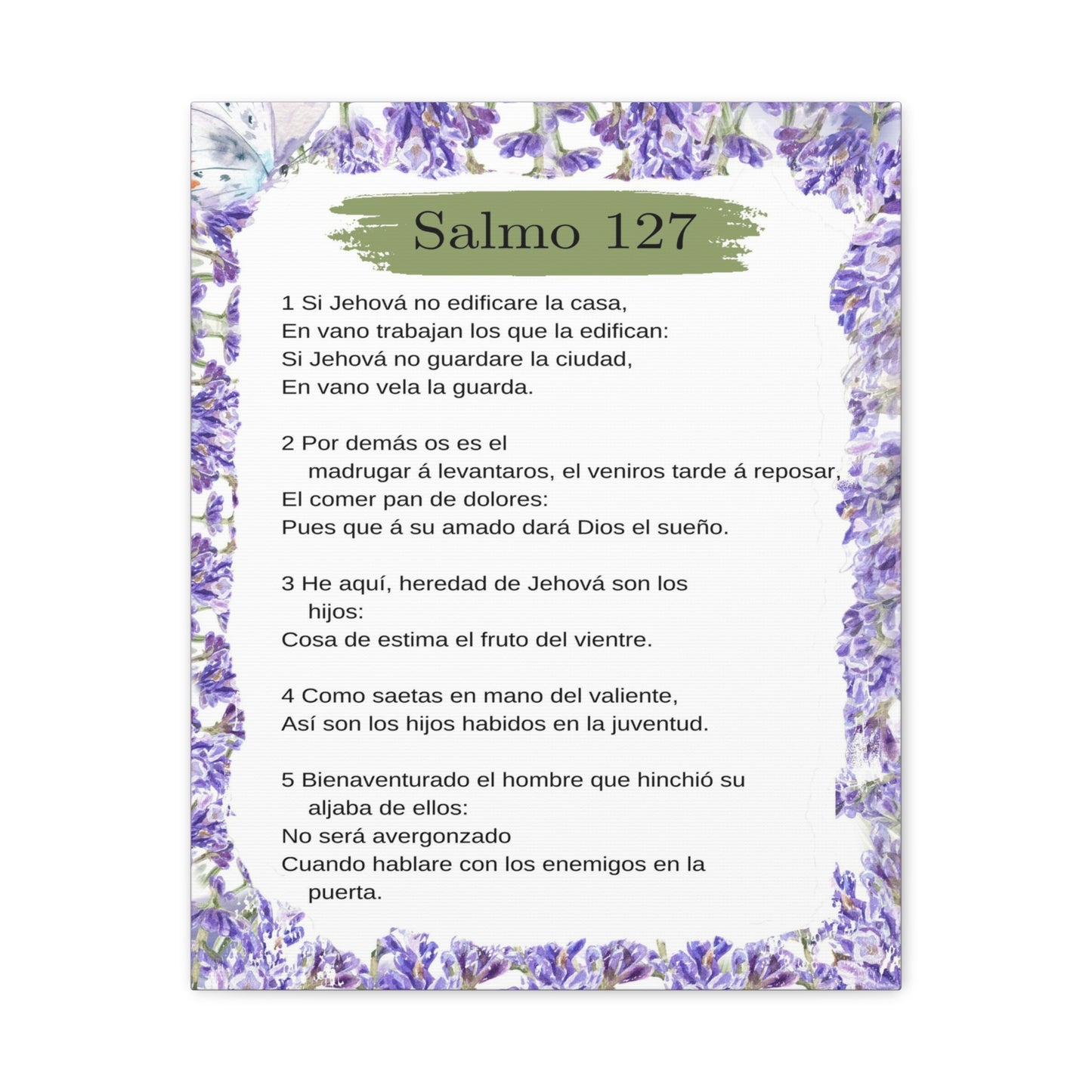 Salmo 127 Impresión De Arte Cristiano en la Pared Lista Para Colgar