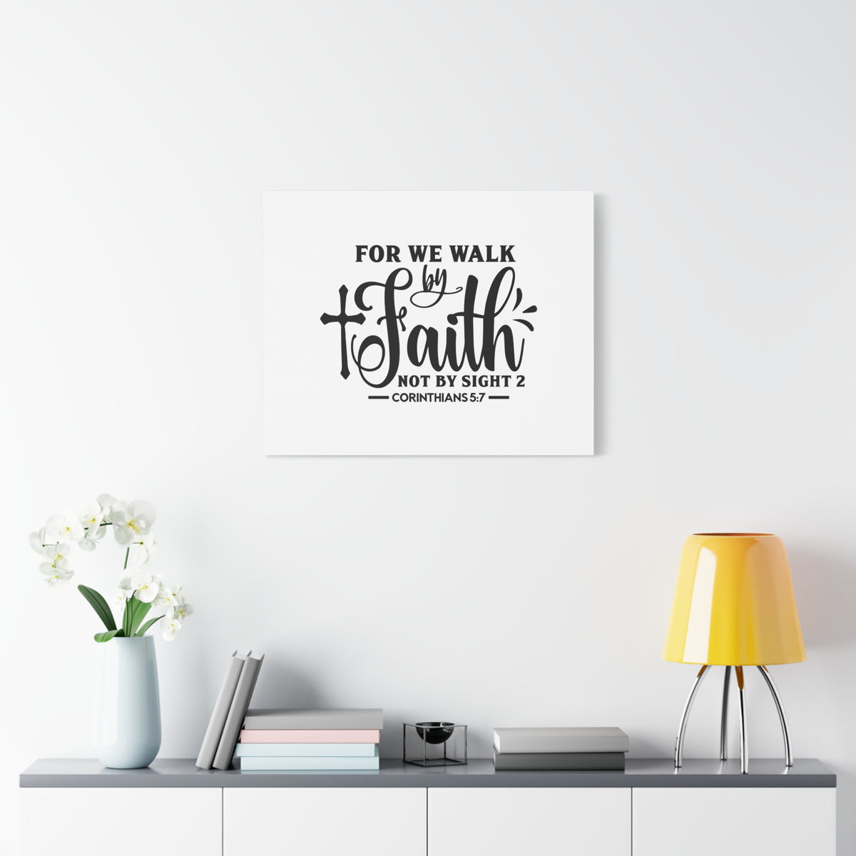 Scripture Canvas For We Walk By Faith Corinthians 5:7 Christian Wall Art Bible Verse Print Ready to Hang