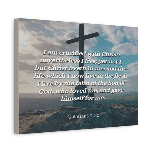 Scripture Canvas By The Faith Galatians 2:20 Christian Wall Art Bible Verse Print Ready to Hang